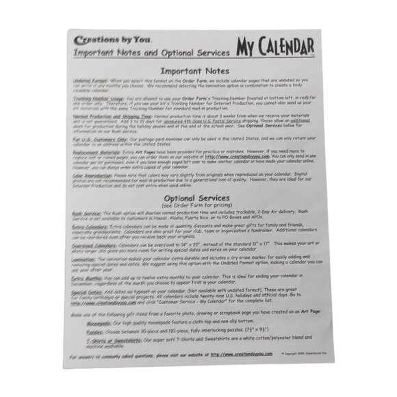 My Calendar design your own calendar Creations by You New with Tags NWT open box - Picture 12 of 13